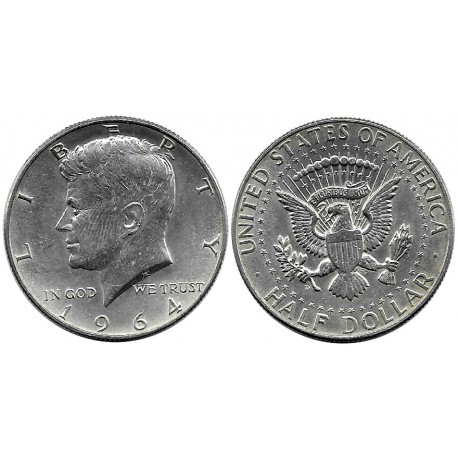 (202) Estados Unidos de América. 1964(D). Half Dollar (EBC) (Plata)