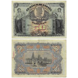 España. 1907. 50 Pesetas (MBC-) Sin Serie