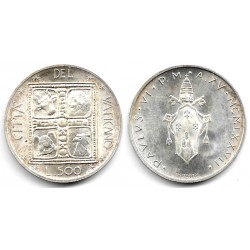 (132) Ciudad del Vaticano. 1977. 500 Lira (EBC+) (Plata)