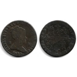 Isabel II. 1839. 8 Maravedí (BC/BC-) Ceca de Segovia