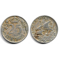 Alfonso XIII. 1925. 25 Céntimos (BC+/BC) Ceca de Madrid PC-S