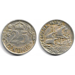 Alfonso XIII. 1925. 25 Céntimos (MBC) Ceca de Madrid PC-S