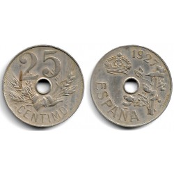 Alfonso XIII. 1927. 25 Céntimos (BC/BC+) Ceca de Madrid PC-S