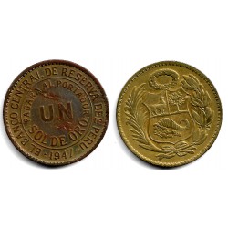 (222) Perú. 1947. 1 Sol de Oro (MBC-)