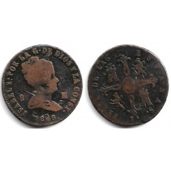 Isabel II. 1848. 8 Maravedí (BC-/BC) Ceca de Jubia