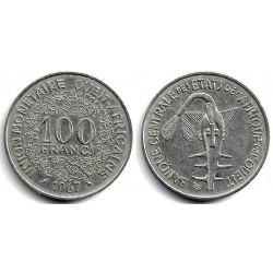 (4) Estados África Oeste. 1967. 100 Francs (MBC)