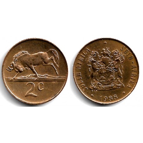 (83) Sudáfrica. 1988. 2 Cents (MBC+)