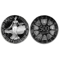 (2972) Austria. 1985. 500 Schillings (EBC+) (Plata)