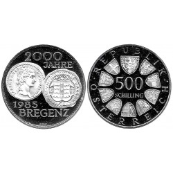 (2974) Austria. 1985. 500 Schilling (EBC+) (Plata)