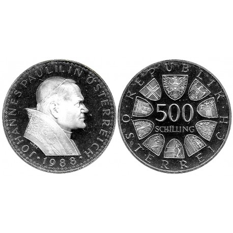 (2985) Austria. 1988. 500 Schilling (EBC+) (Plata)