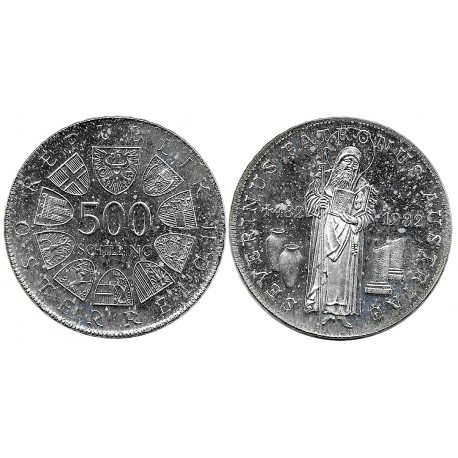 (2956) Austria. 1982. 500 Schilling (EBC+) (Plata)
