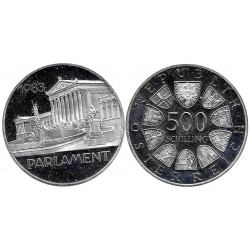 (2964) Austria. 1983. 500 Schilling (EBC+) (Plata)