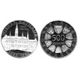 (2962) Austria. 1983. 500 Schilling (EBC+) (Plata)