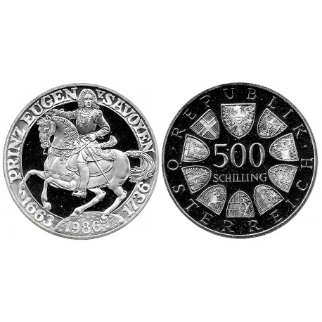 (2978) Austria. 1986. 500 Schilling (EBC+) (Plata)