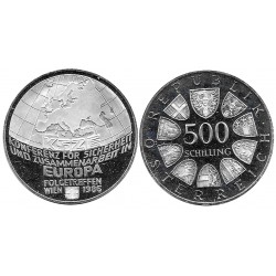 (2979) Austria. 1986. 500 Schilling (EBC+) (Plata)