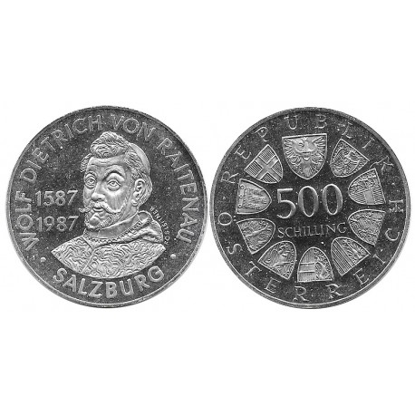 (2982) Austria. 1987. 500 Schilling (EBC+) (Plata)