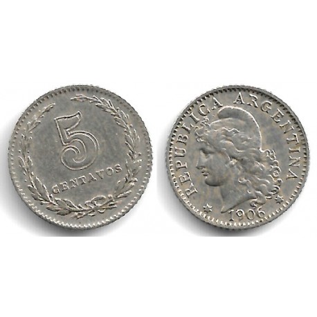 (34) Argentina. 1906. 5 Centavos (MBC-)