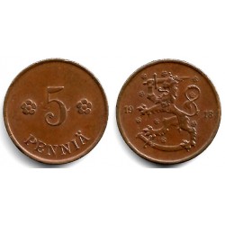 (22) Finlandia. 1918. 5 Pennia (EBC)