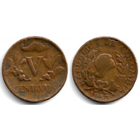 (206) Colombia. 1953. 5 Centavos (BC)