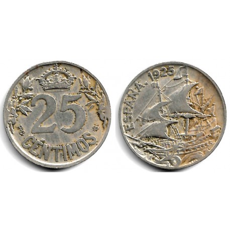 Alfonso XIII. 1925. 25 Céntimos (BC+) Ceca de Madrid PC-S