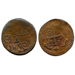 Fernando VII. 1820. 1 Cuarto (BC+/BC) Ceca de Santa Marta