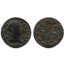 Fernando VII. 1827. 2 Maravedí (MBC-) Ceca de Segovia