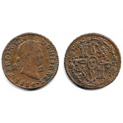 Fernando VII. 1824. 2 Maravedí (MBC) Ceca de Segovia