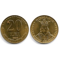 (109) Rumanía. 1993. 20 Lei (SC-) Leves Manchas