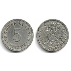 (11) Imperio Alemán. 1900(A). 5 Pfennig (MBC-)