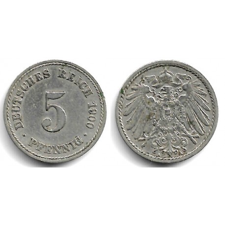 (11) Imperio Alemán. 1900(A). 5 Pfennig (MBC-)