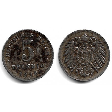 (19) Imperio Alemán. 1916. 5 Pfennig (BC)