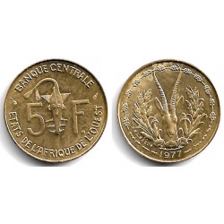 (2a) Estados África Oeste. 1977. 5 Francs (SC-)