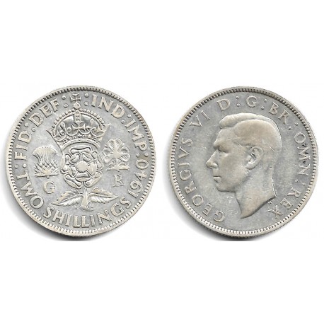 (855) Gran Bretaña. 1940. 2 Shillings (MBC) (Plata)