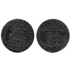 Isabel II. 1843. 6 Cuartos (BC) Ceca de Cataluña