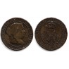 Isabel II. 1867. 5 Céntimos de Escudo (BC/BC-) Ceca de Sevilla OM