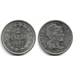 Gobierno de Euzkadi. 1937. 2 Pesetas (MBC)