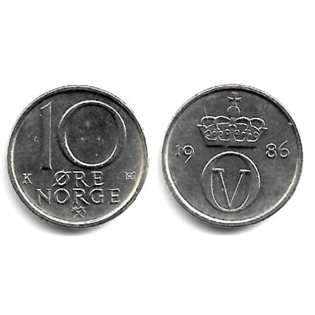 (416) Noruega. 1986. 10 Ore (SC)