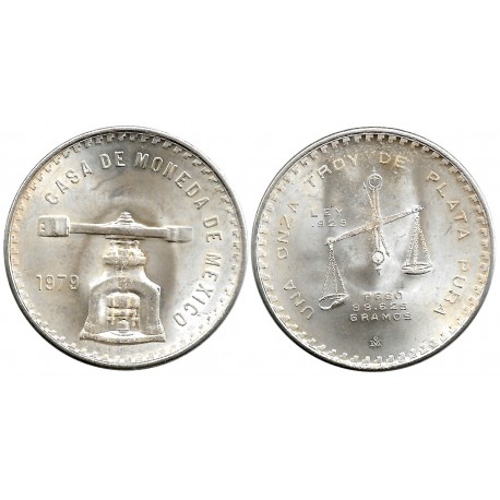 (M49b.3) Estados Unidos Mexicanos. 1979. 1 Onza (SC-) (Plata)
