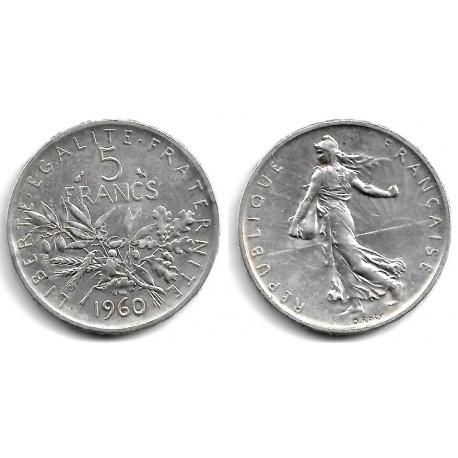 (926) Francia. 1960. 5 Francs (MBC+) (Plata)