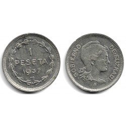 Gobierno de Euzkadi. 1937. 1 Peseta (MBC) Leve Mancha