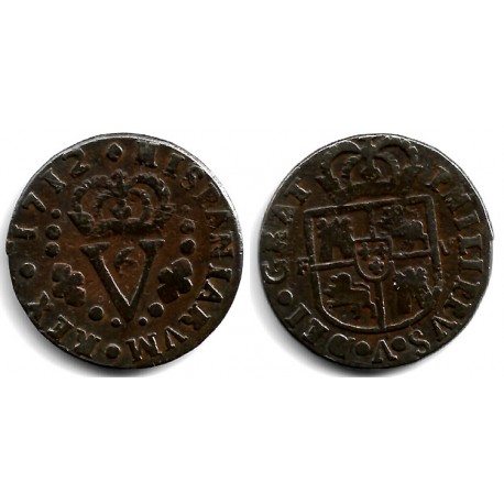 Felipe V. 1712. Seiseno (BC+) Ceca de Valenia