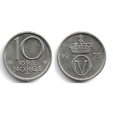 (416) Noruega. 1975. 10 Ore (EBC)