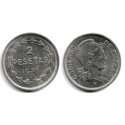 Gobierno de Euzkadi. 1937. 2 Pesetas (MBC) Manchas