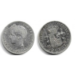 Alfonso XIII. 1900*(-----). 50 Céntimos (BC) (Plata) Ceca de Madrid SM-V