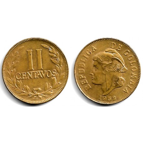 (211) Colombia. 1952. 2 Centavos (EBC)