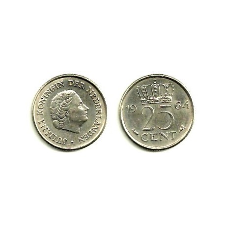 (183) Países Bajos. 1964. 25 Cents (MBC)