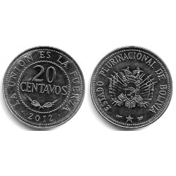 (215) Bolivia. 2012. 20 Centavos (SC)