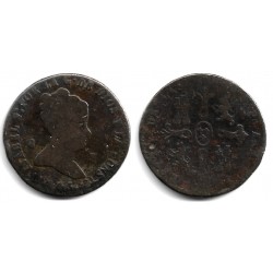 Isabel II. 1843. 8 Maravedí (BC/BC-) Ceca de Jubia