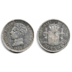 Alfonso XIII. 1904*(1-0). 50 Céntimos (MBC+) (Plata) Ceca de Madrid PC-V