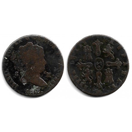 Isabel II. 1848. 8 Maravedí (BC-) Ceca de Segovia